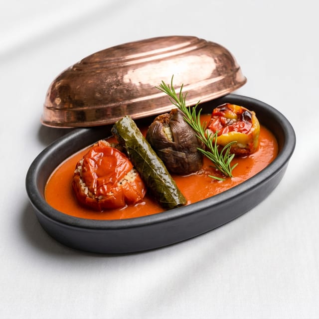 Mixed Hot Dolma Plate.
